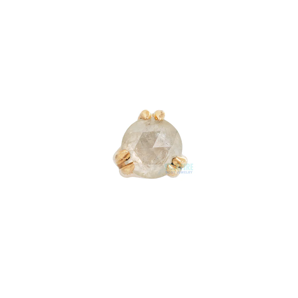 threadless: Triple Double Prong End in Gold with Icy Diamond - Image 3