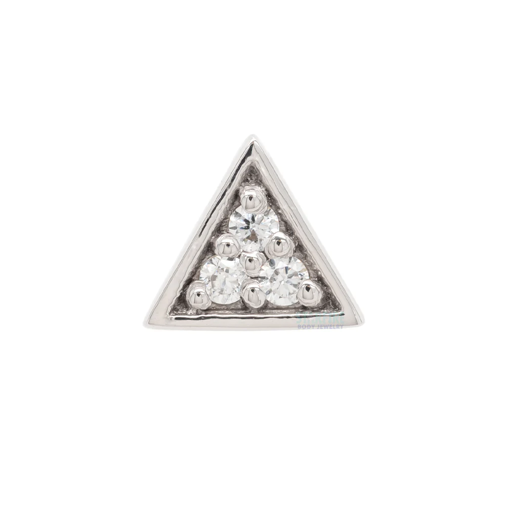 Micro Pave Triangle Nostril Screw in Gold with White CZ's - Image 4