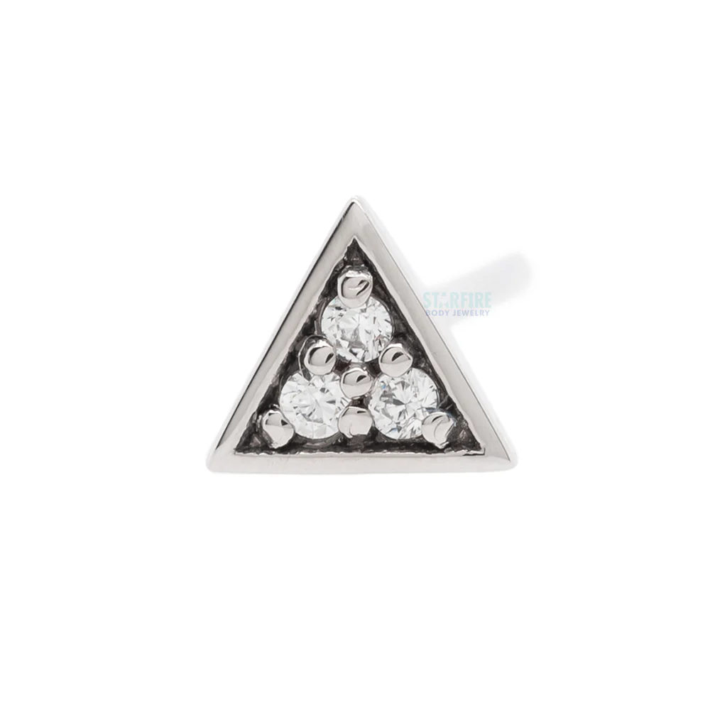 Micro Pave Triangle Nostril Screw in Gold with White CZ's - Image 6