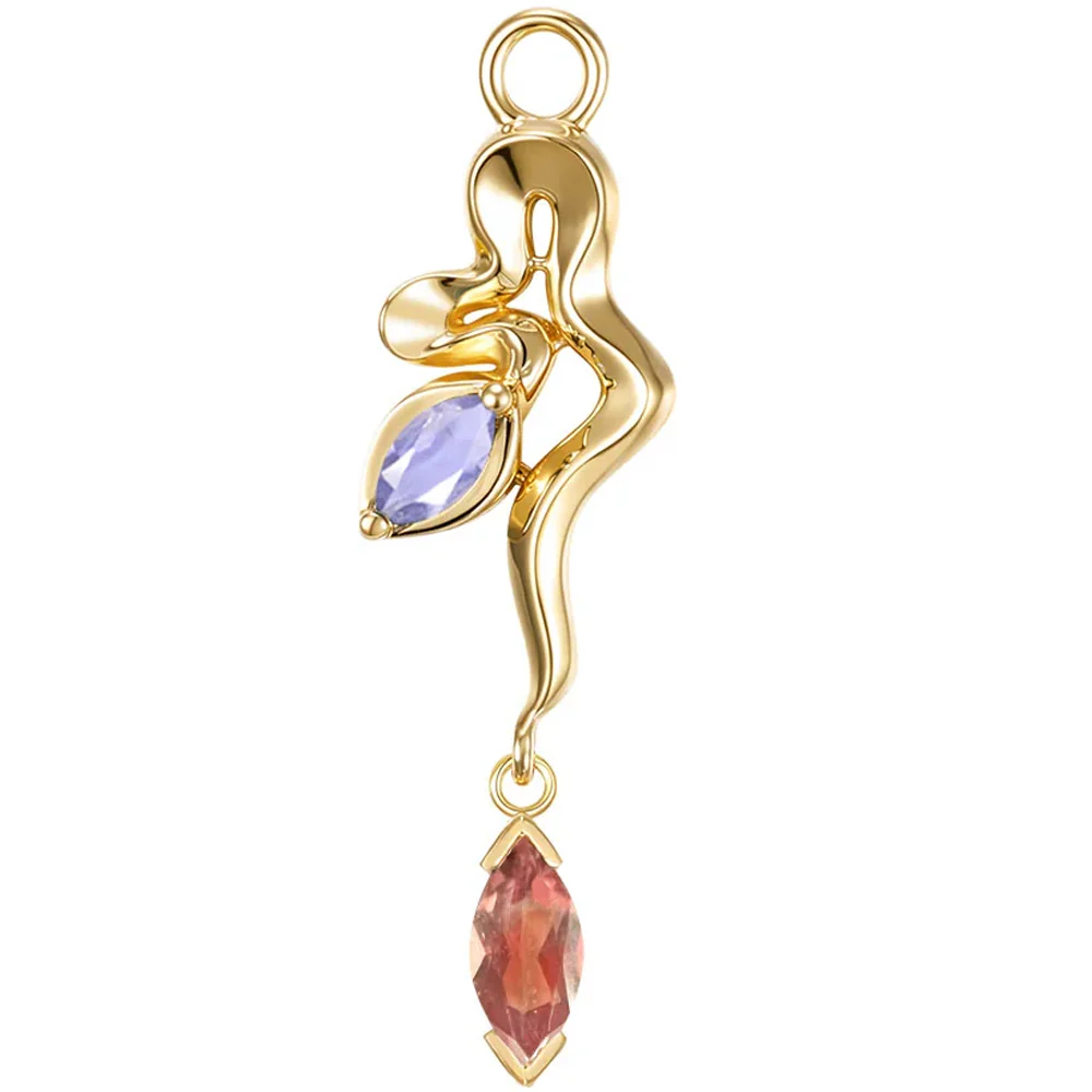 "Amaryllis" Snake Charm in Gold with Gemstones - Image 4