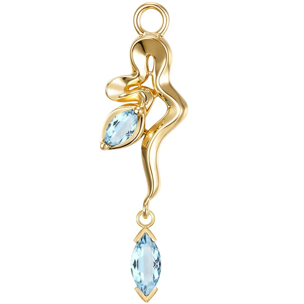 "Amaryllis" Snake Charm in Gold with Gemstones - Image 5