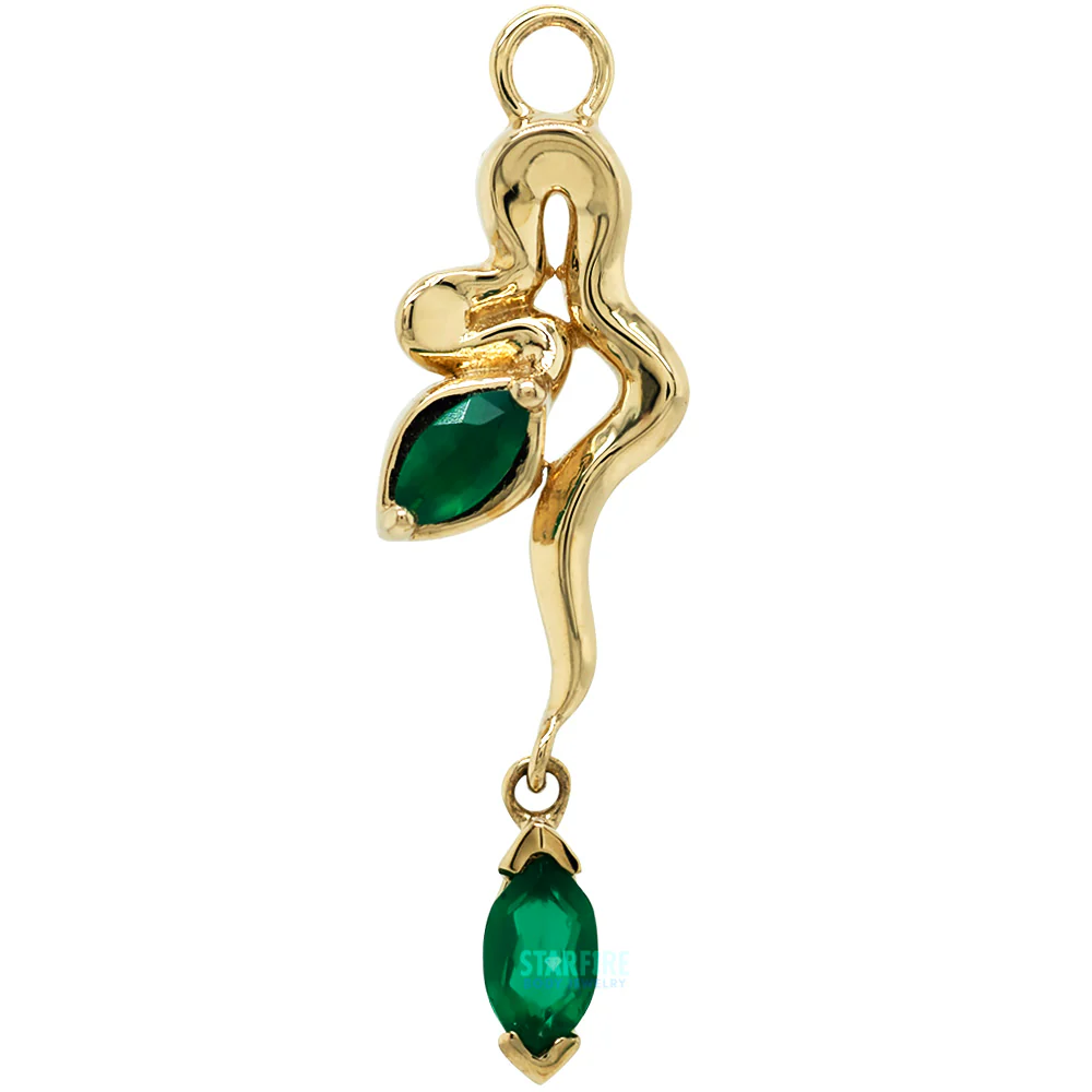 "Amaryllis" Snake Charm in Gold with Gemstones - Image 6