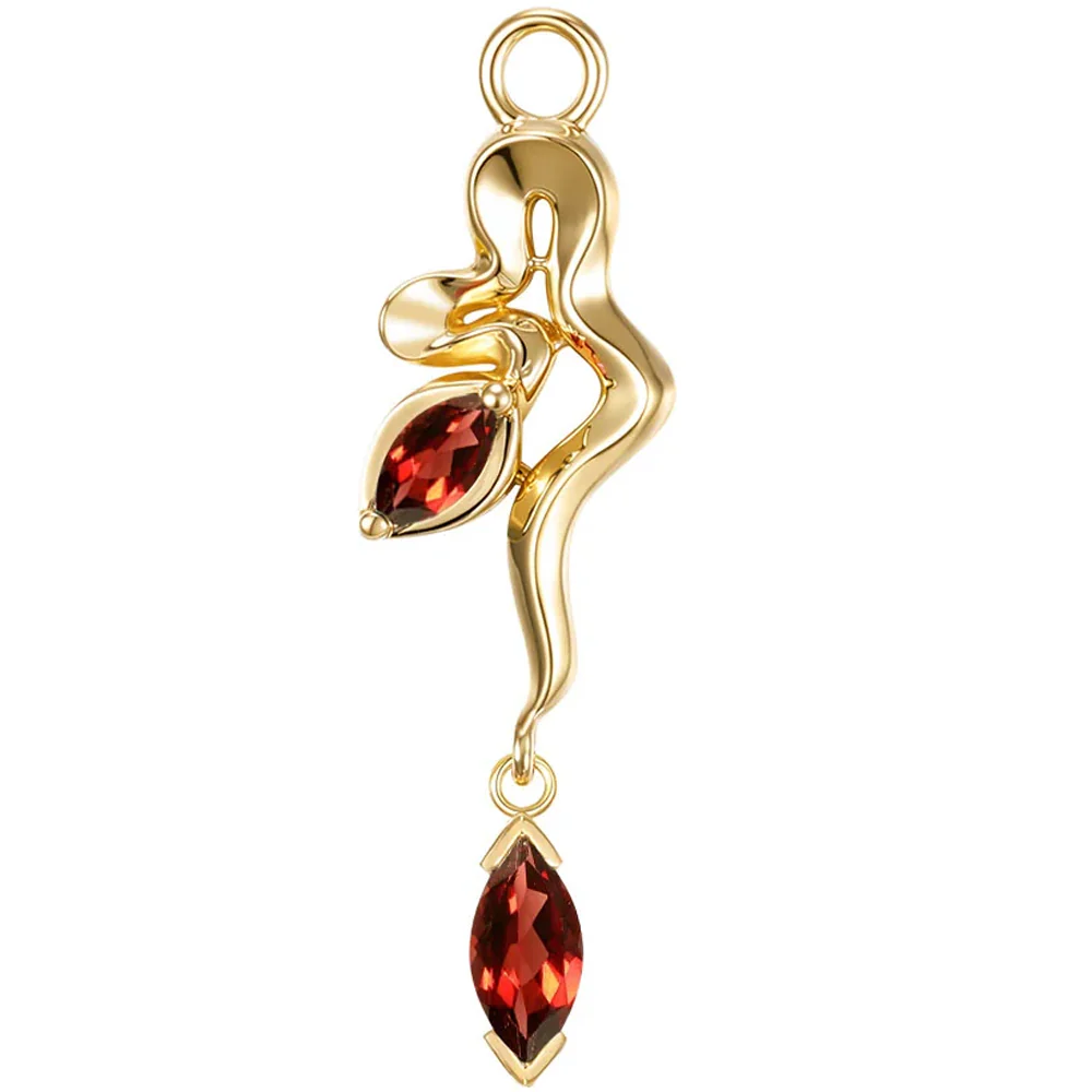 "Amaryllis" Snake Charm in Gold with Gemstones - Image 7