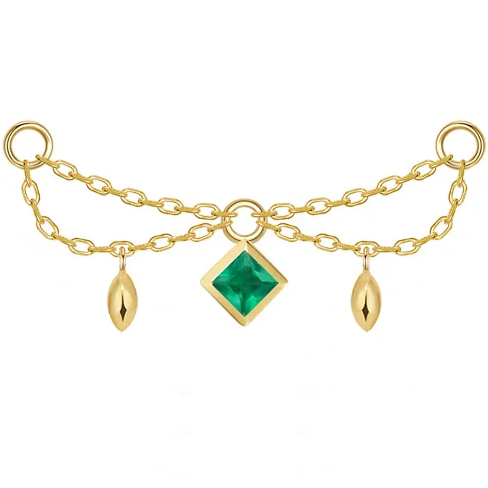 "Belle" Princess Chain Attachment in Gold with Genuine Gemstones - Image 2