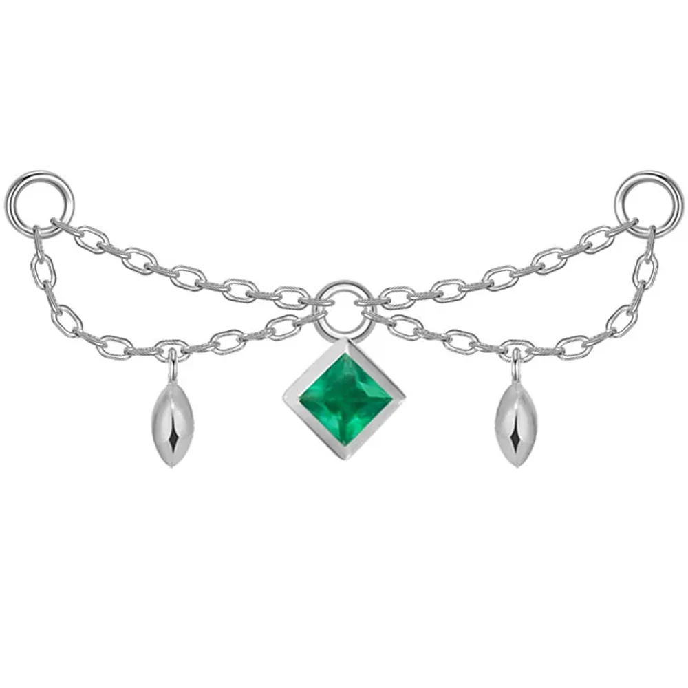 "Belle" Princess Chain Attachment in Gold with Genuine Gemstones - Image 3