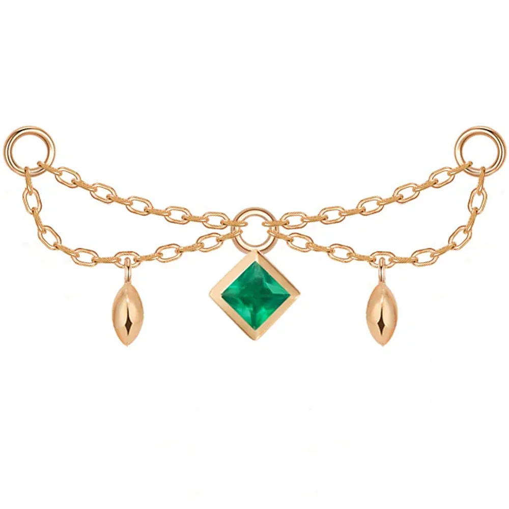 "Belle" Princess Chain Attachment in Gold with Genuine Gemstones - Image 4