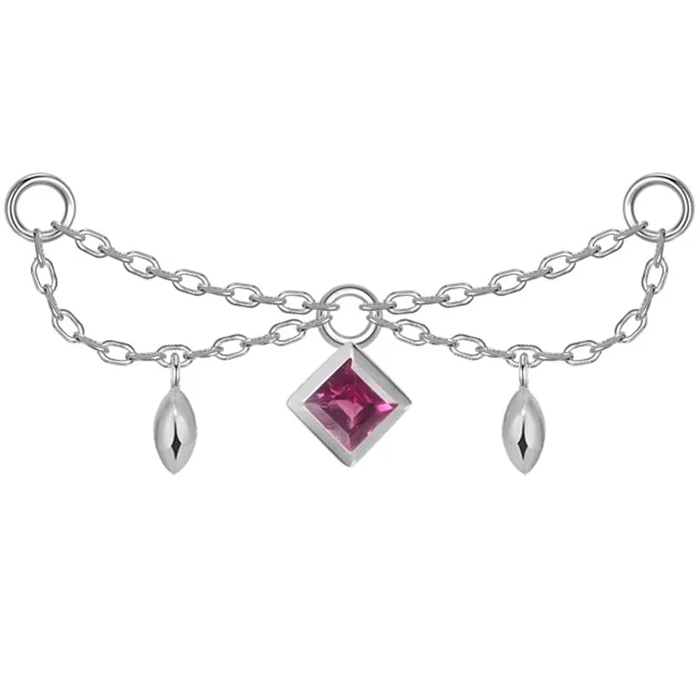 "Belle" Princess Chain Attachment in Gold with Genuine Gemstones - Image 6