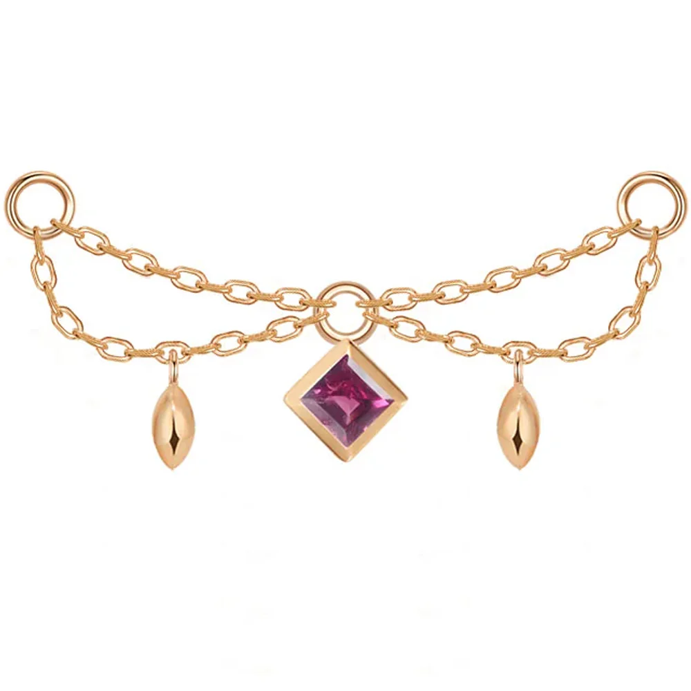 "Belle" Princess Chain Attachment in Gold with Genuine Gemstones - Image 7