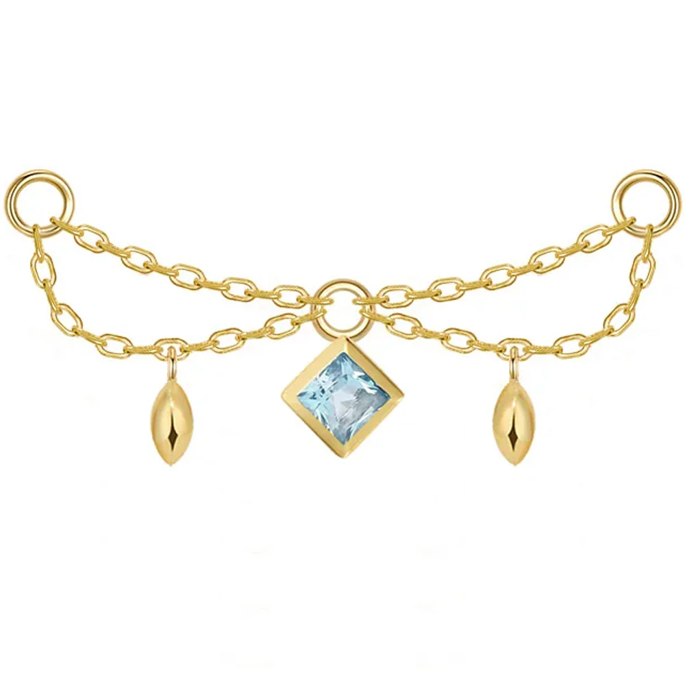 "Belle" Princess Chain Attachment in Gold with Genuine Gemstones - Image 8