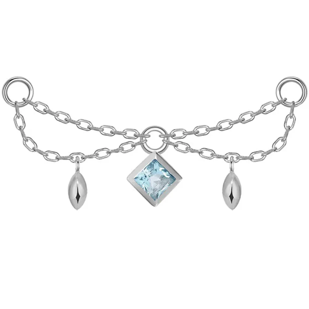 "Belle" Princess Chain Attachment in Gold with Genuine Gemstones - Image 9