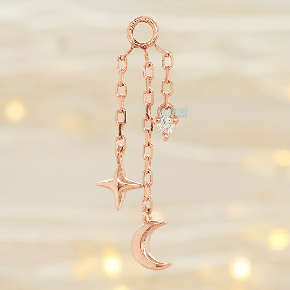 "Cassiopeia" Chain Charm with Diamond - Image 2