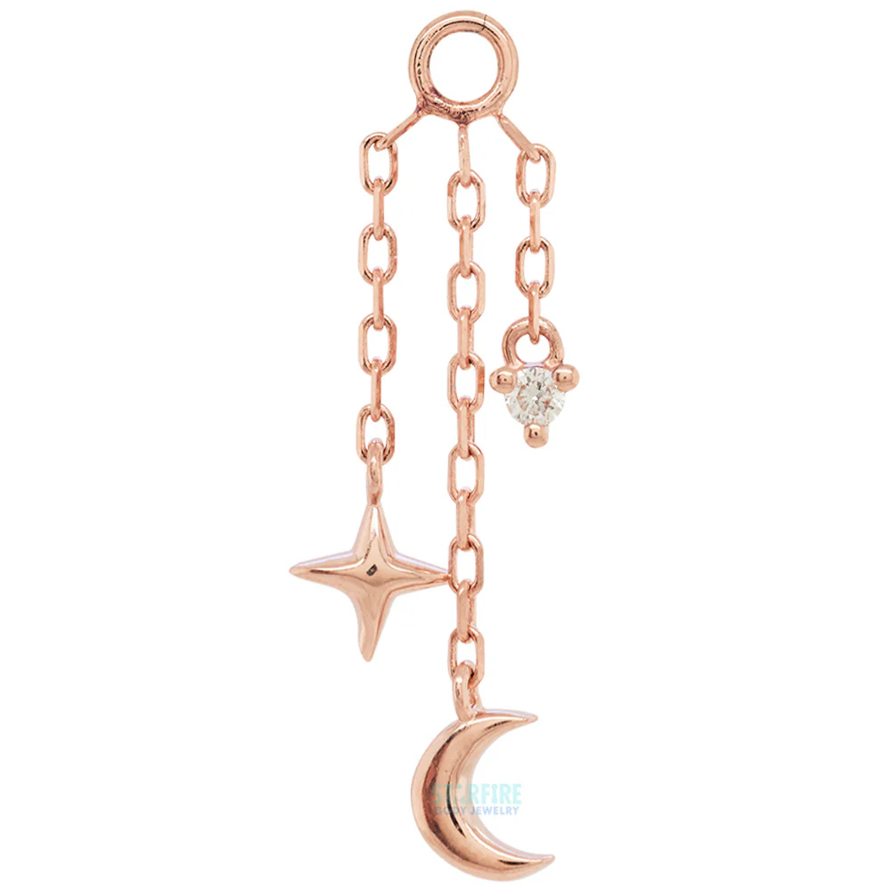 "Cassiopeia" Chain Charm with Diamond - Image 5
