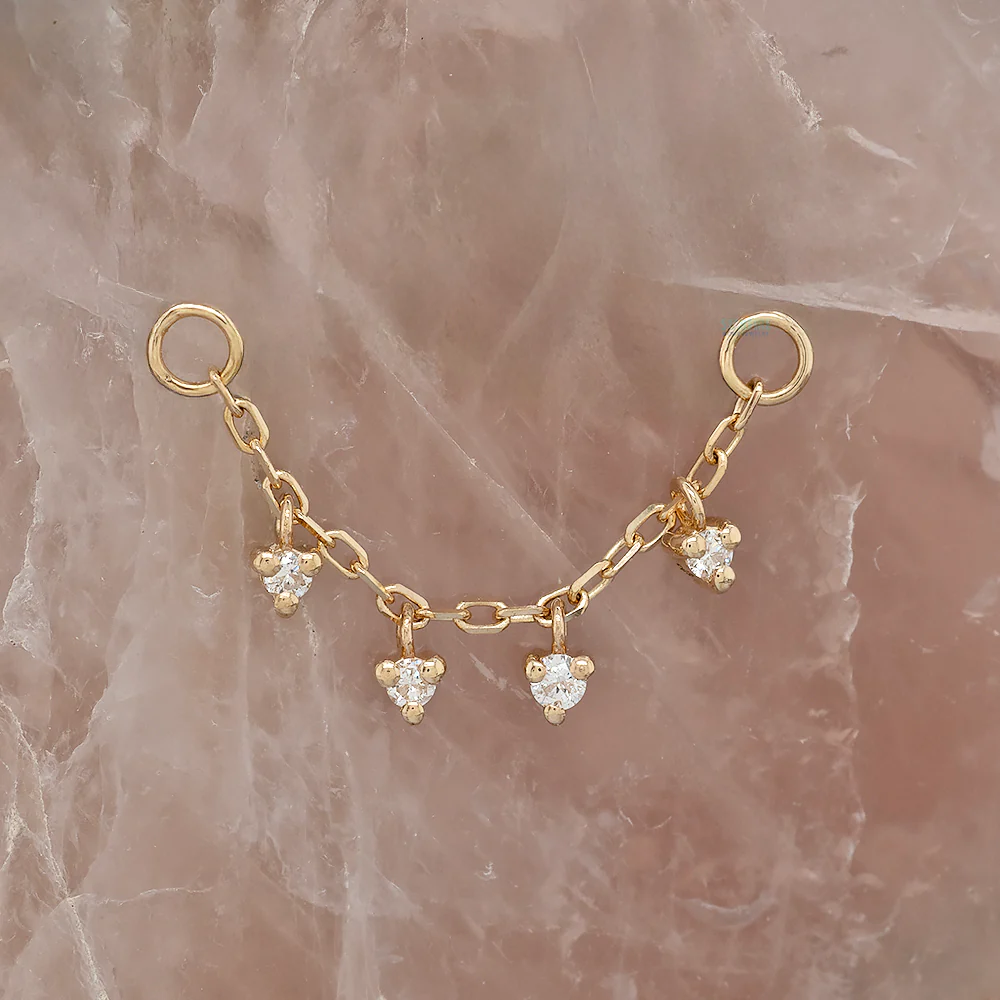 Chain with Dripping Round Diamonds - Image 2