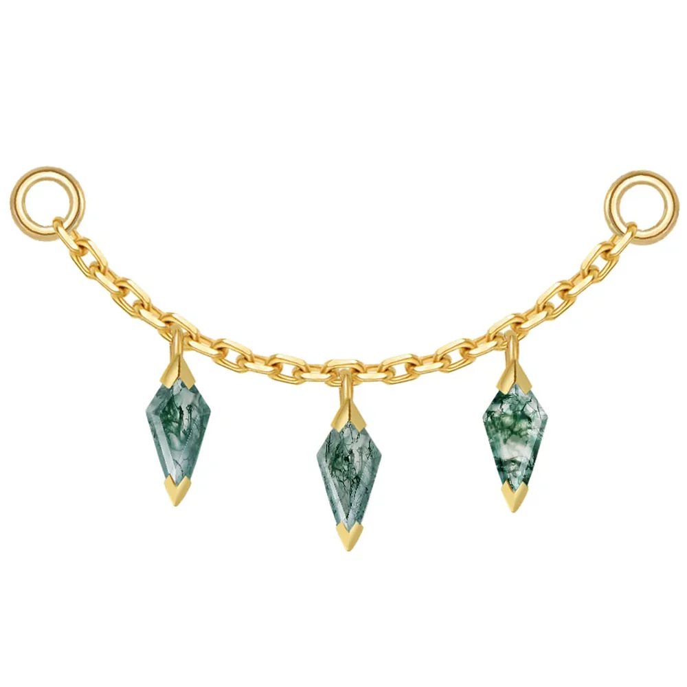 Chain with Dripping Kite Moss Agates