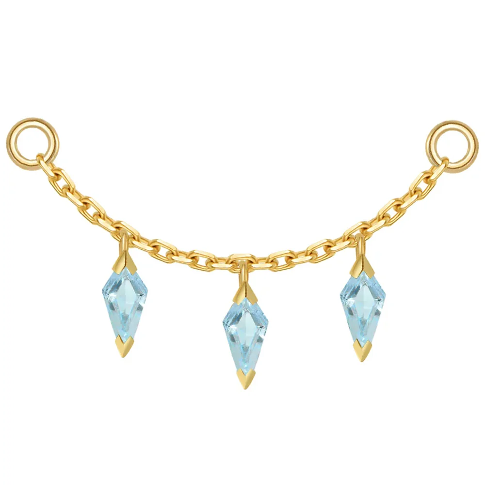Chain with Dripping Kite Swiss Blue Topaz