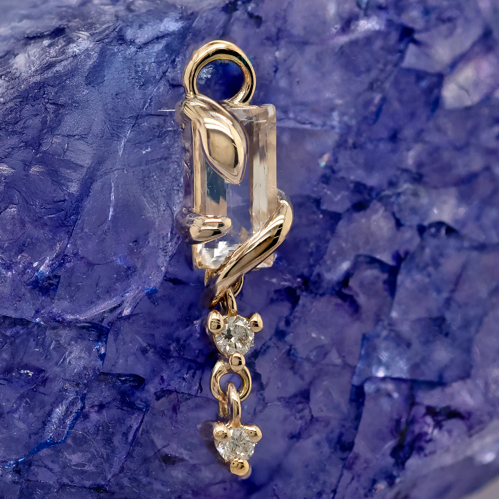 "Eden" Snake Charm in Gold with Gemstones - Image 2