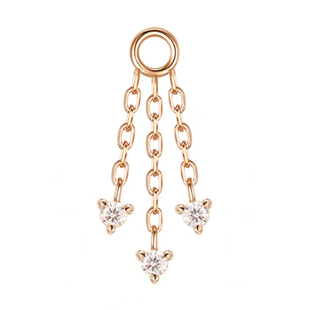 "Esme" Chain Charm in Gold with Diamonds