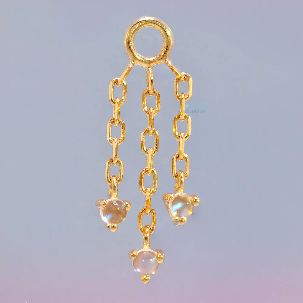 "Esme" Chain Charm in Gold with Moonstones - Image 2