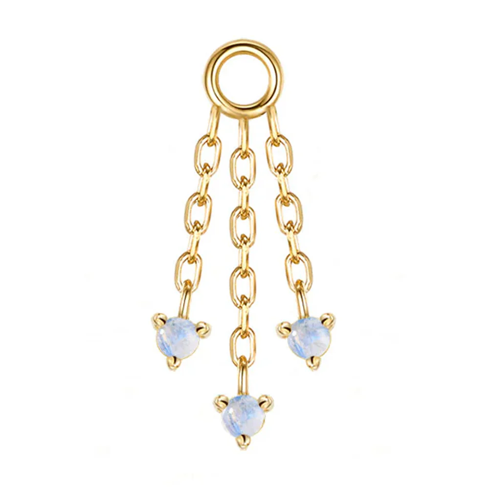 "Esme" Chain Charm in Gold with Moonstones - Image 3