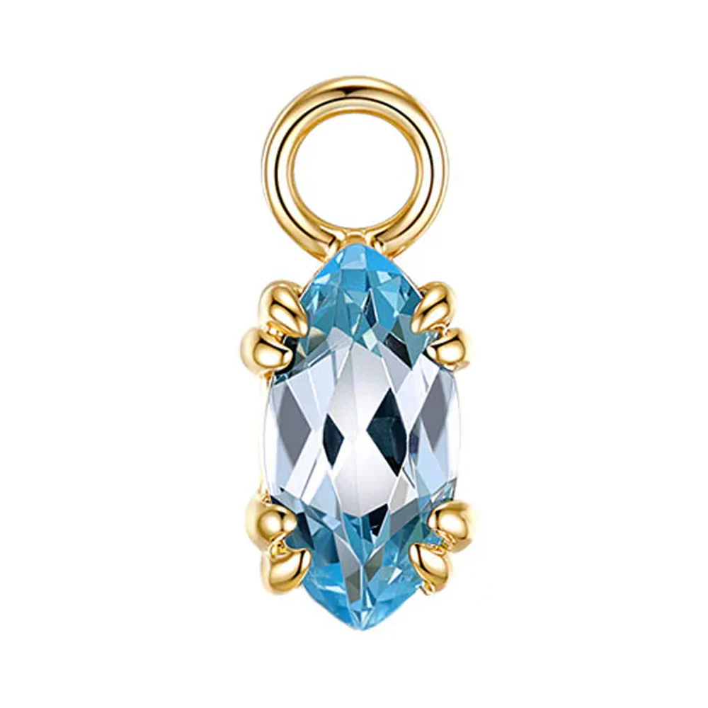 "Georgia" Charm in Gold with Swiss Blue Topaz - Image 2