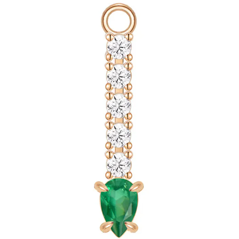 "Gregory" Charm in Gold with Green Chalcedony & Diamonds - Image 3