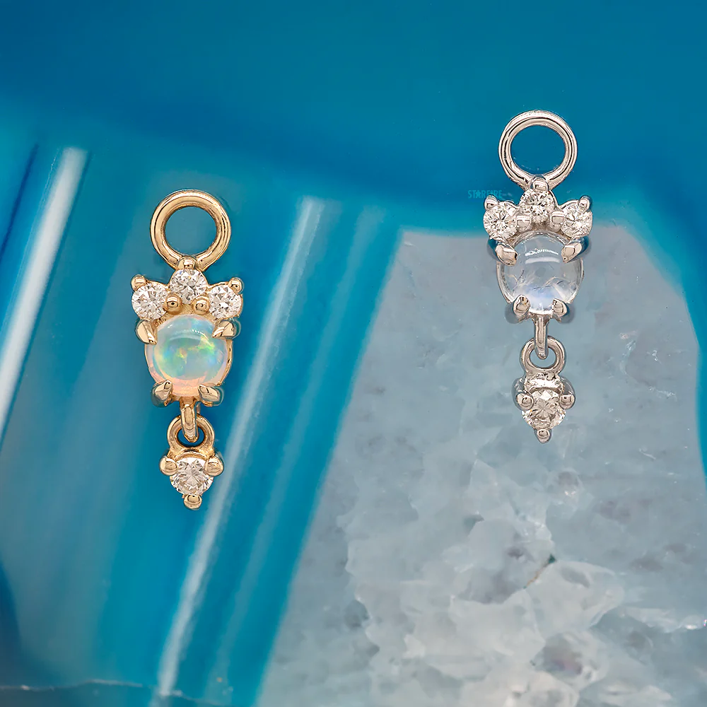 "Leia" Charm in Gold with Genuine Gemstones - Image 2