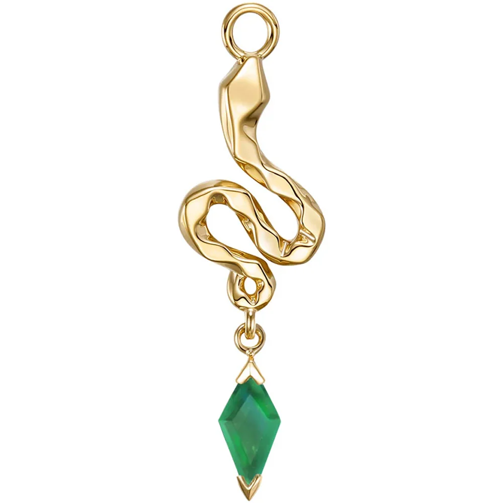 "Petra" Snake Charm in Gold with Gemstone