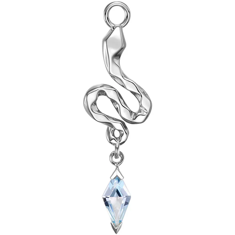 "Petra" Snake Charm in Gold with Gemstone - Image 3