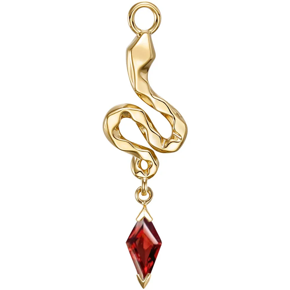 "Petra" Snake Charm in Gold with Gemstone - Image 5