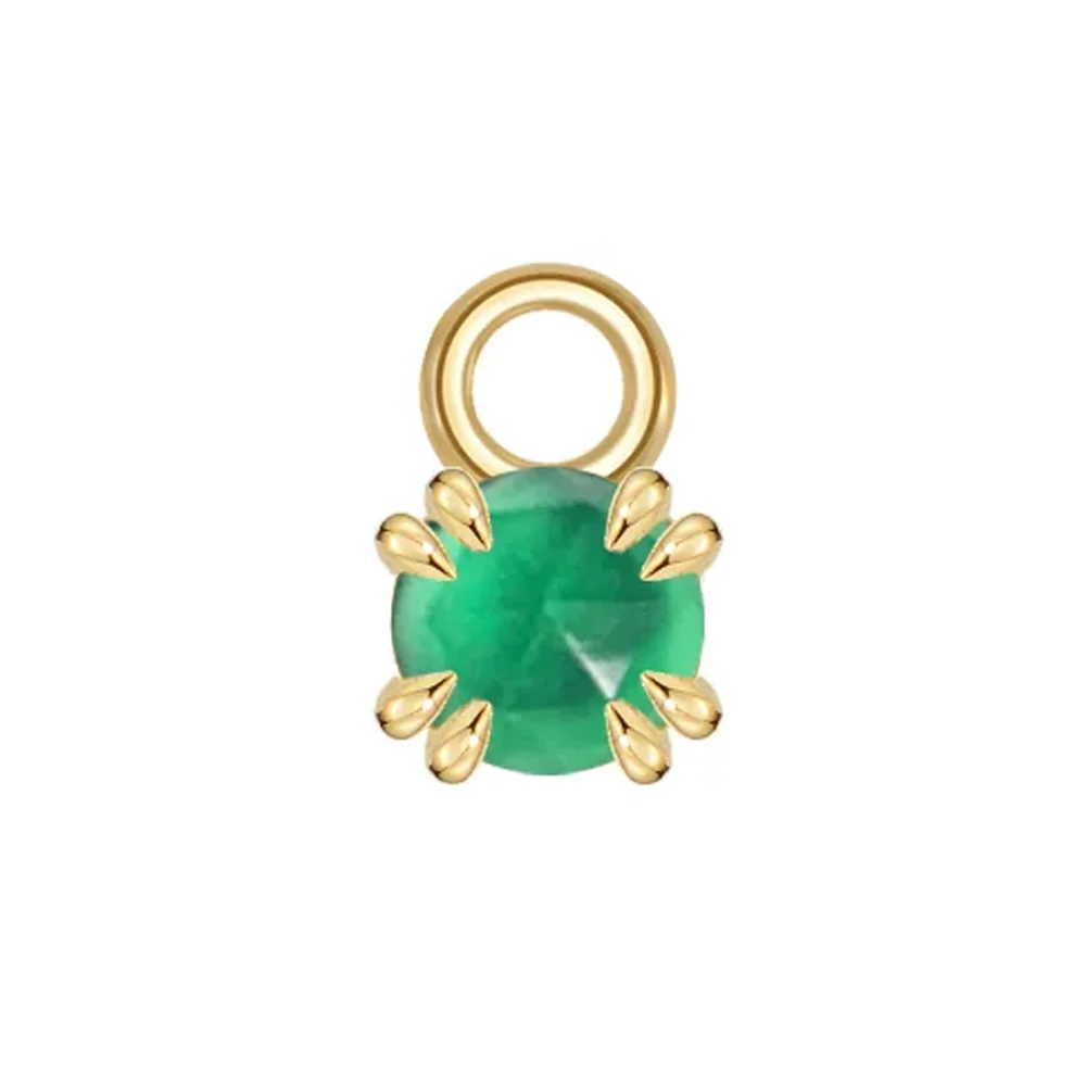 Rose Cut Genuine Gemstone Charm in Gold - Image 3