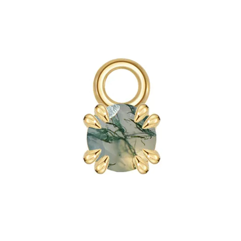 Rose Cut Genuine Gemstone Charm in Gold - Image 4