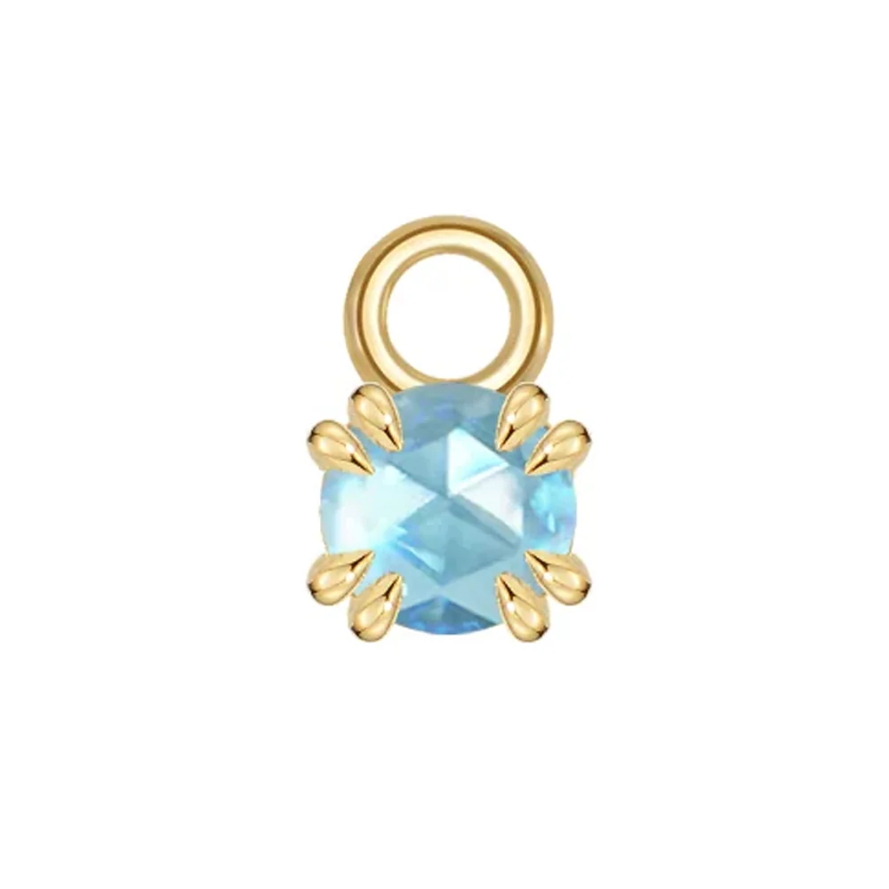 Rose Cut Genuine Gemstone Charm in Gold - Image 5