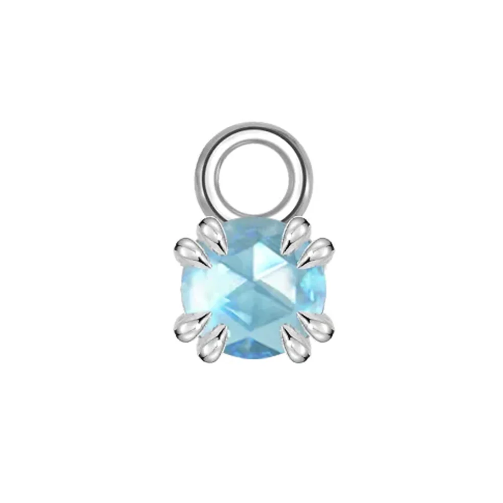 Rose Cut Genuine Gemstone Charm in Gold - Image 6