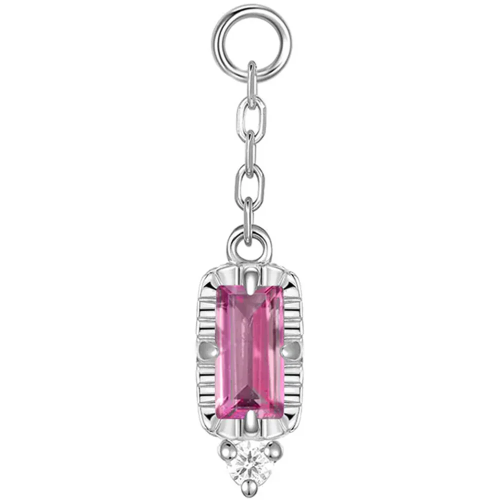 "Sylvie" Chain Charm in Gold with Genuine Gemstones - Image 3