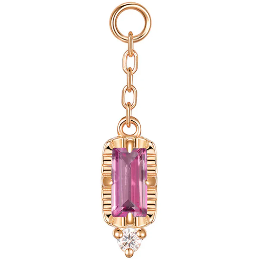 "Sylvie" Chain Charm in Gold with Genuine Gemstones - Image 4
