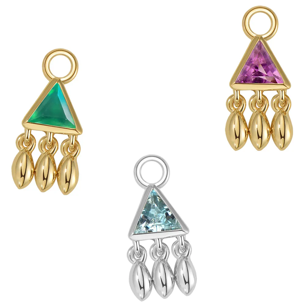 "Tessa" Charm in Gold with Colored Genuine Gemstone - Image 3