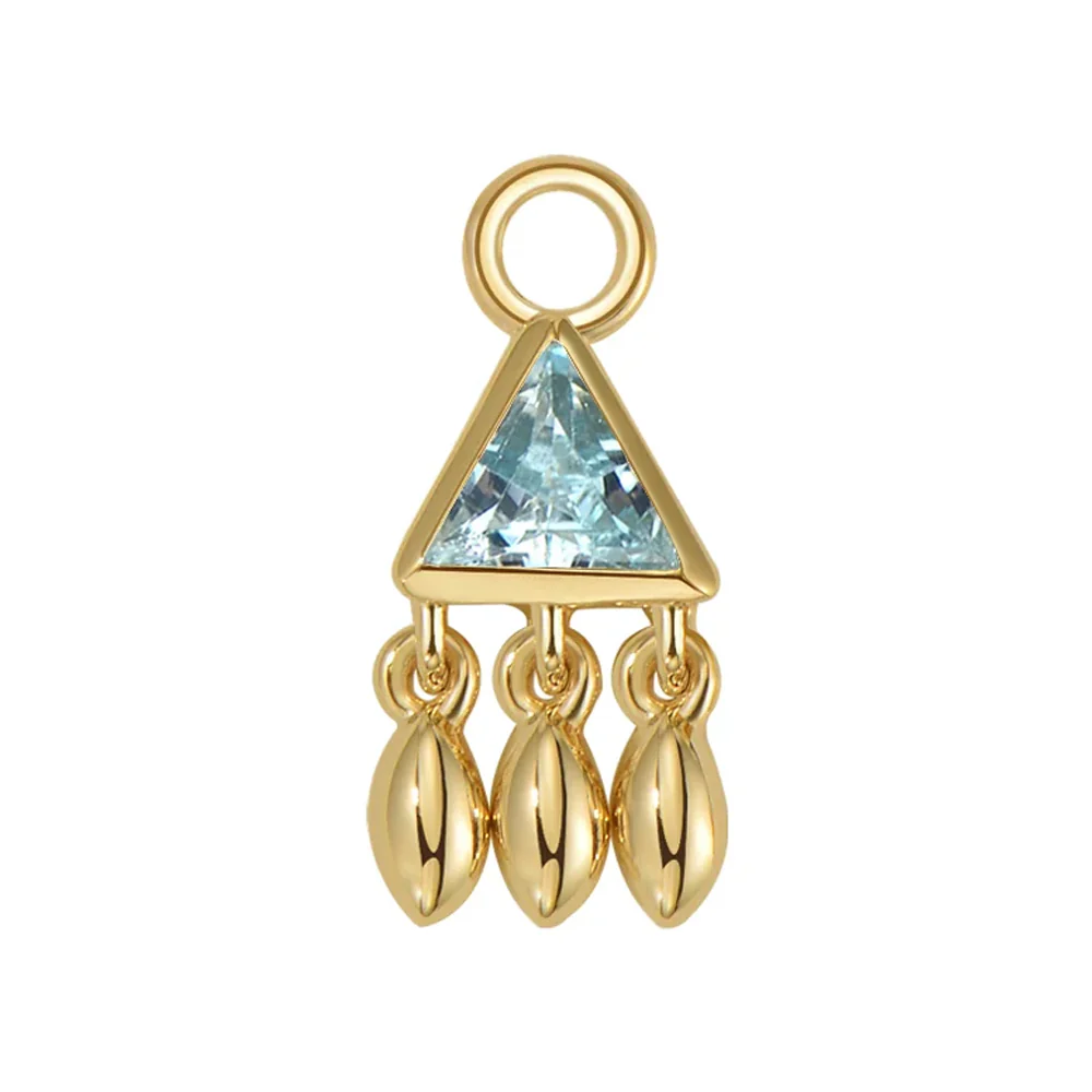 "Tessa" Charm in Gold with Colored Genuine Gemstone - Image 4