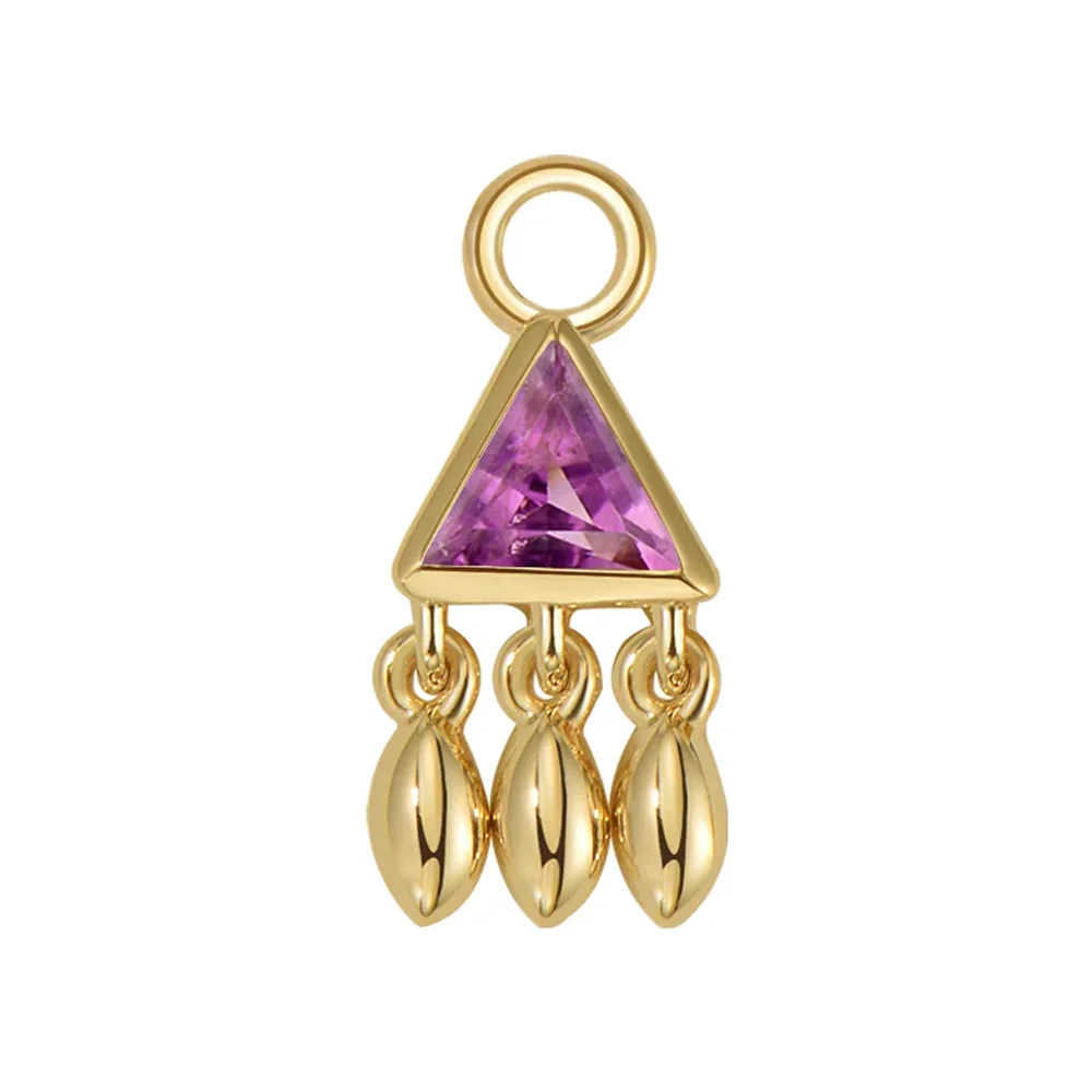 "Tessa" Charm in Gold with Colored Genuine Gemstone - Image 6