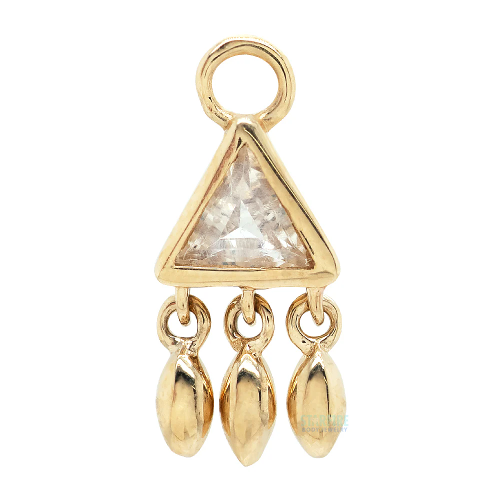 "Tessa" Charm in Gold with Colored Genuine Gemstone - Image 8