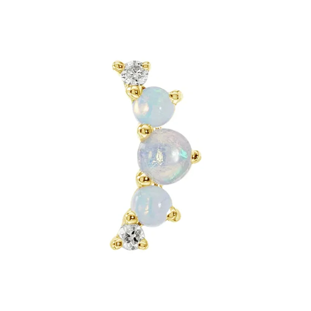 threadless: "Annette" End in Gold with Opal & Diamonds