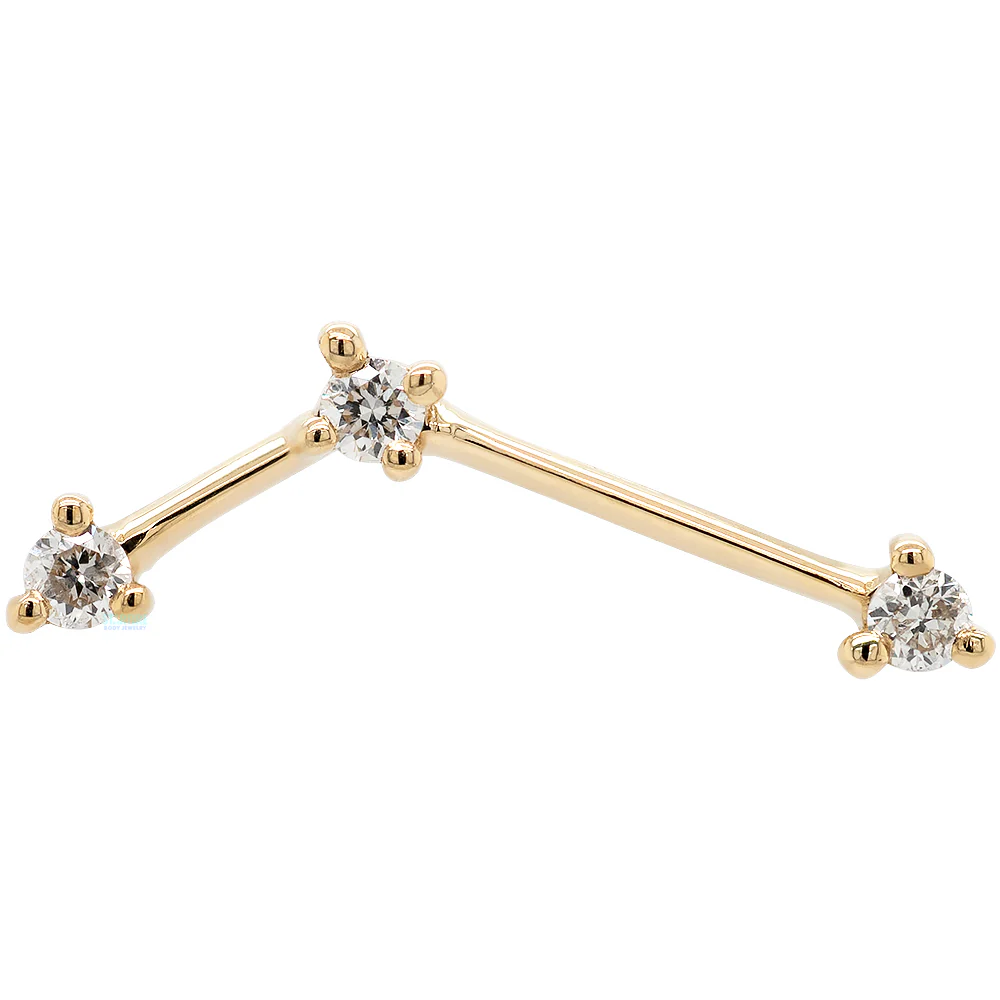 threadless: "Astera 3" End in Gold with Diamonds - Image 3