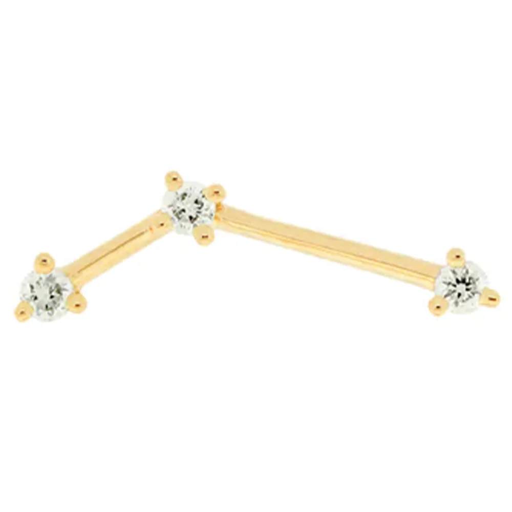 threadless: "Astera 3" End in Gold with Fluorescent Diamonds - Image 6