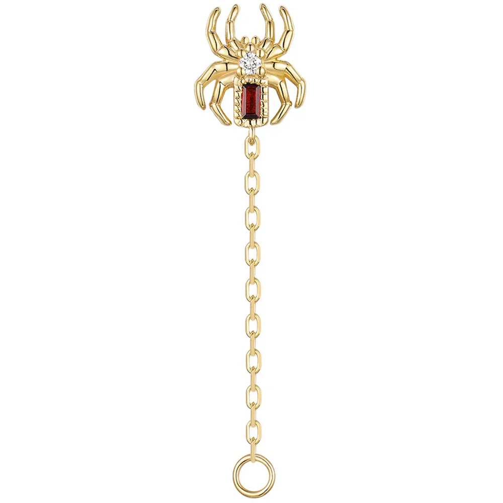 threadless: Baguette "Grim" Chain Attachment End in Gold with Genuine Gemstones - Image 3