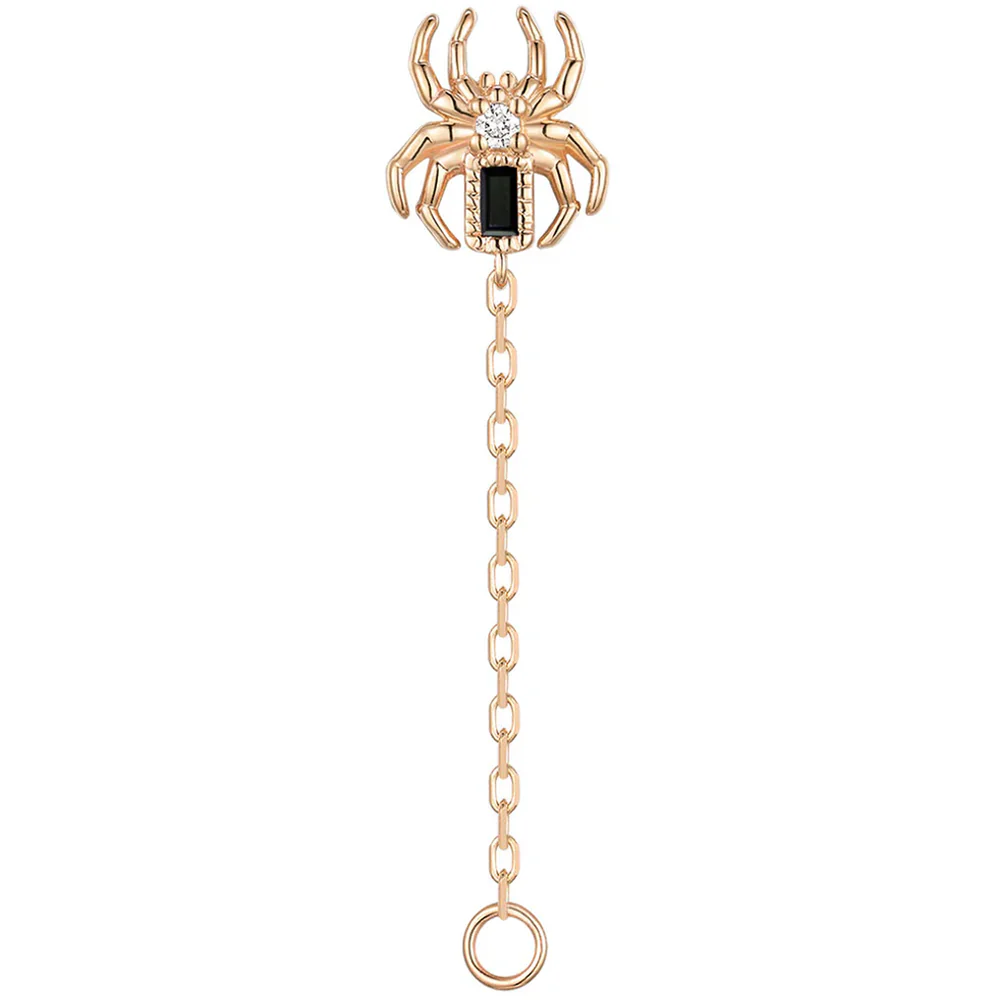 threadless: Baguette "Grim" Chain Attachment End in Gold with Genuine Gemstones - Image 6