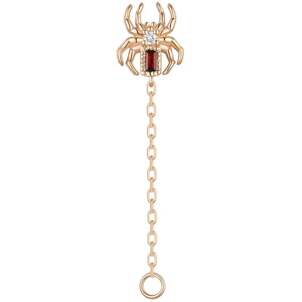 threadless: Baguette "Grim" Chain Attachment End in Gold with Genuine Gemstones - Image 7
