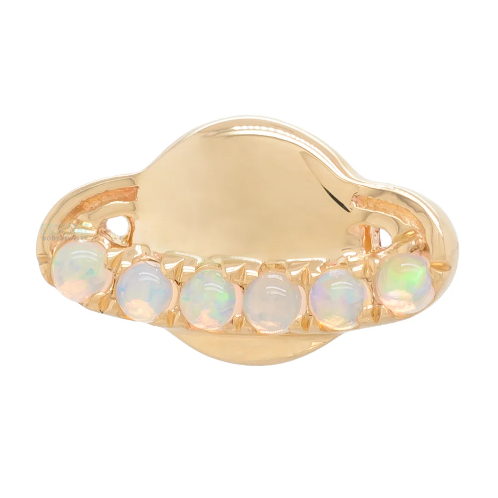 threadless: "Calypso" Mini End in Gold with Opal Ring - Image 4