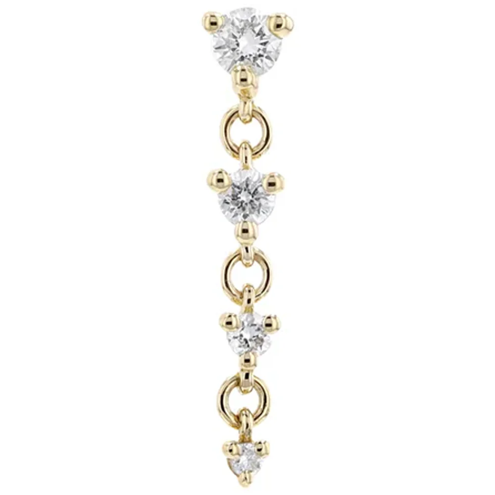 threadless: "Cascade 4" Chain End in Gold with Diamonds - Image 2