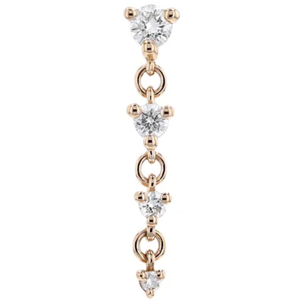 threadless: "Cascade 4" Chain End in Gold with Diamonds - Image 4