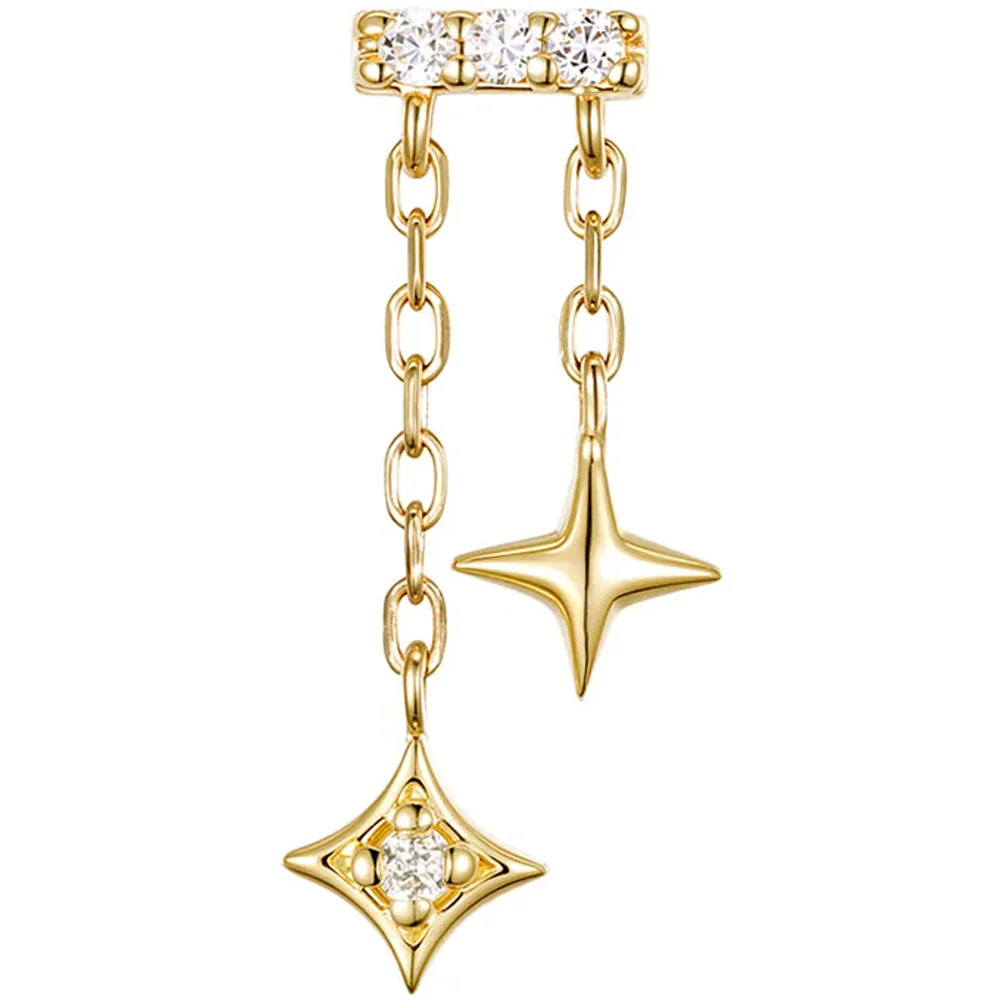 threadless: "Cosmo" End with Chains in Gold with Diamonds - Image 3