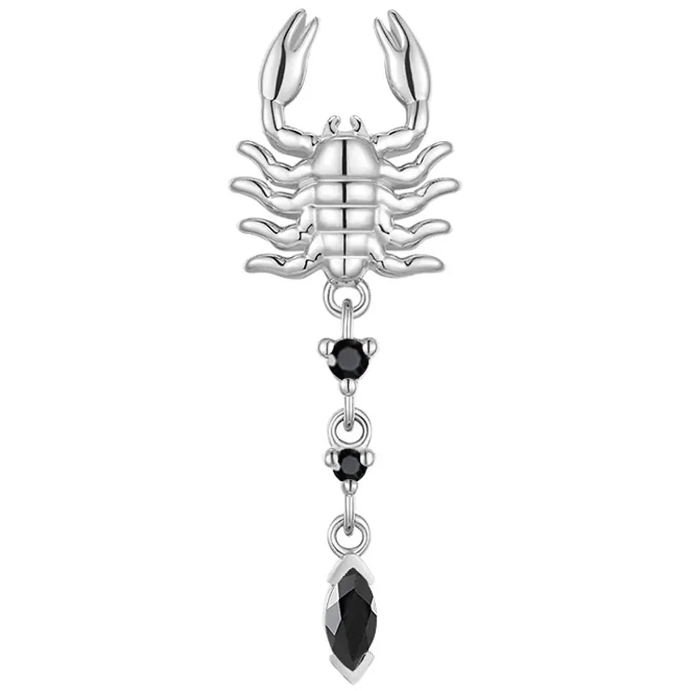 threadless: "Draco" Scorpion End in Gold with Black Agate - Image 5